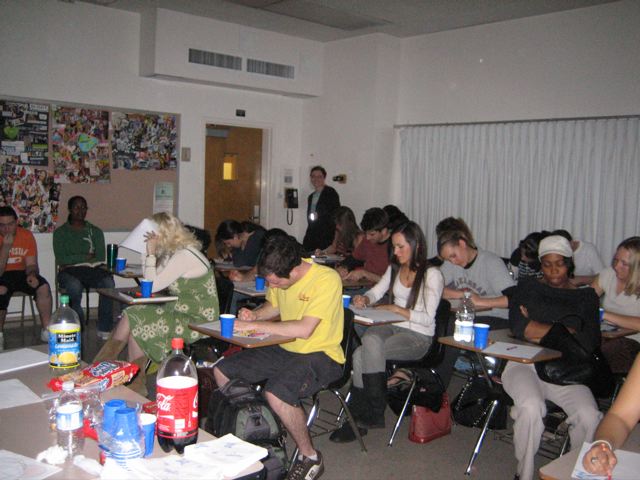 picture of the class doing thier drawings
