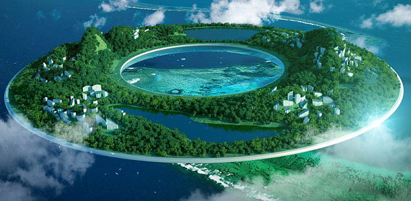 A picture of a sky city