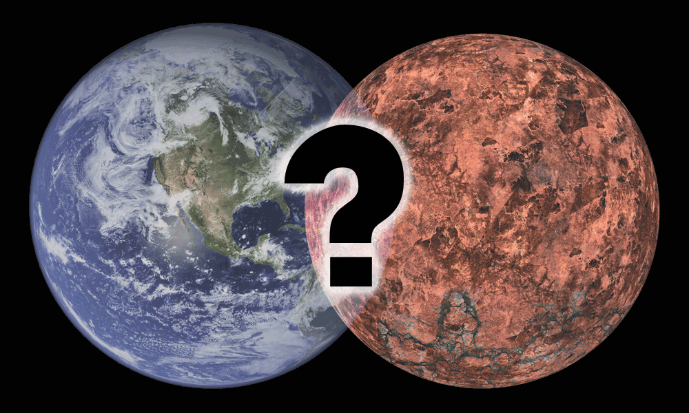 An image of Earth and the Fire planet colliding