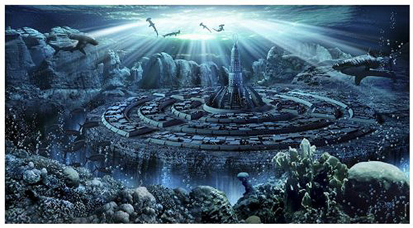 An image of an underwater city