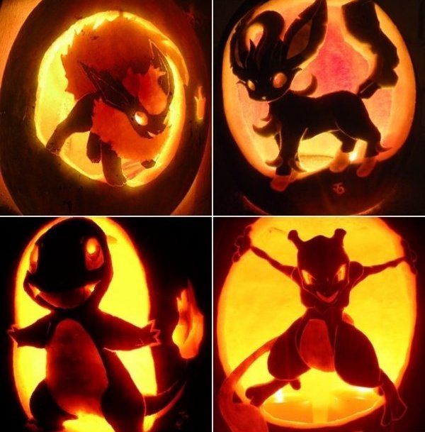 pumpkins carved like pokemon