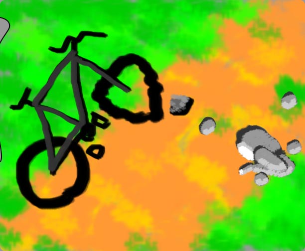 brocken bike rock plastic bag mountain trail