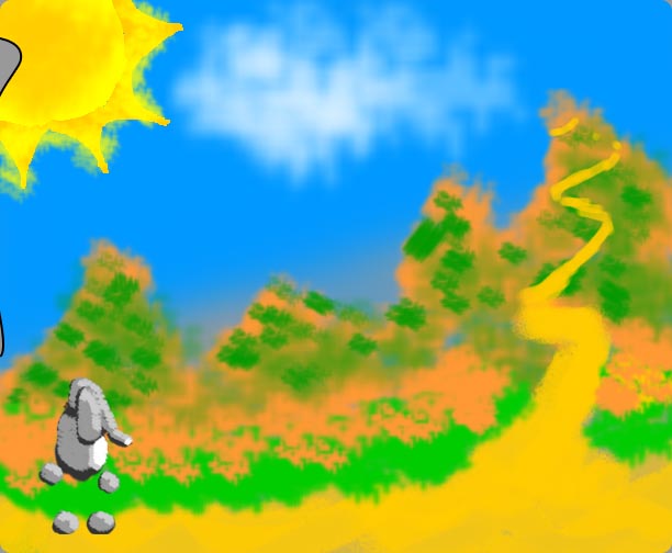 drawing of plastic bag sun mountain hiking