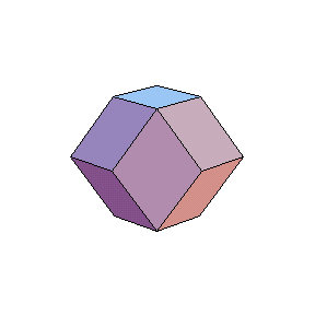 animation of a 12-face polyhedron formed by a cube and six right pyramids, one per face, rotating