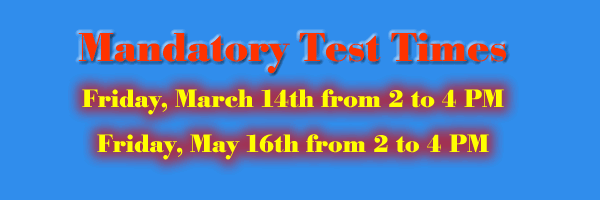 There are two mandatory test times. You must be online, anywhere in the world, on August 3rd from 7 to 9 PM, and August 17th from 7 to 9 PM to take your Midterm and then your Final. If you cannot make these times, do not take this course.