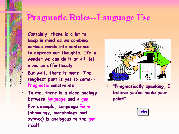 Pragmatic Rules Language Use