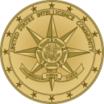 United States Intelligence Community seal, adorned with the phrase Collaboratus Virtus Fides