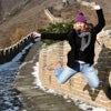 woman running on Great Wall
