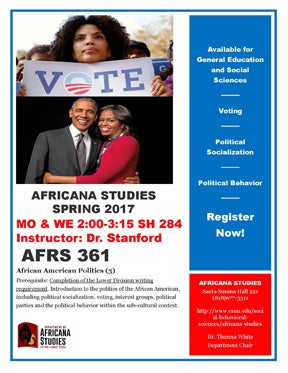 AFRS 361: African American Politics Flyer