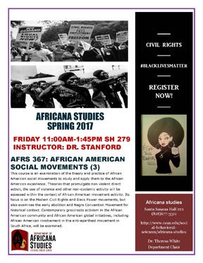 AFRS 367: African American Social Movements Flyer