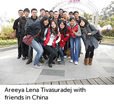 Areeya Lena Tivasuradej with friends in China