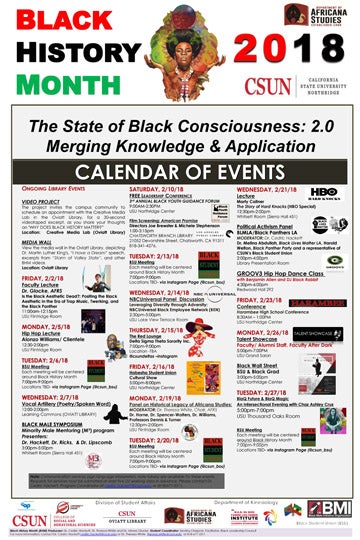 Black History Month 2018: Calendar of Events
