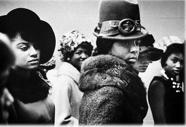 Women wearing 1970's fashion