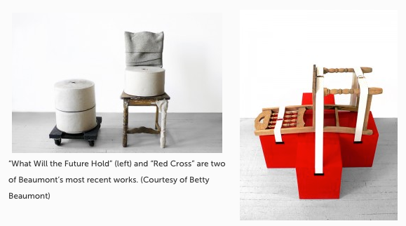 Two of Betty Beaumont's works: WHAT WILL THE FUTURE HOLD and RED CROSS