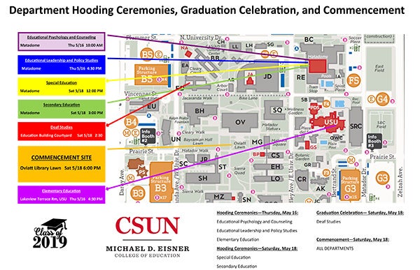 COE commencement ceremonies map