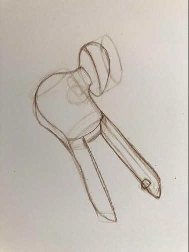 Line drawing of a can opener 