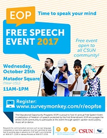 Free Speech Event flyer