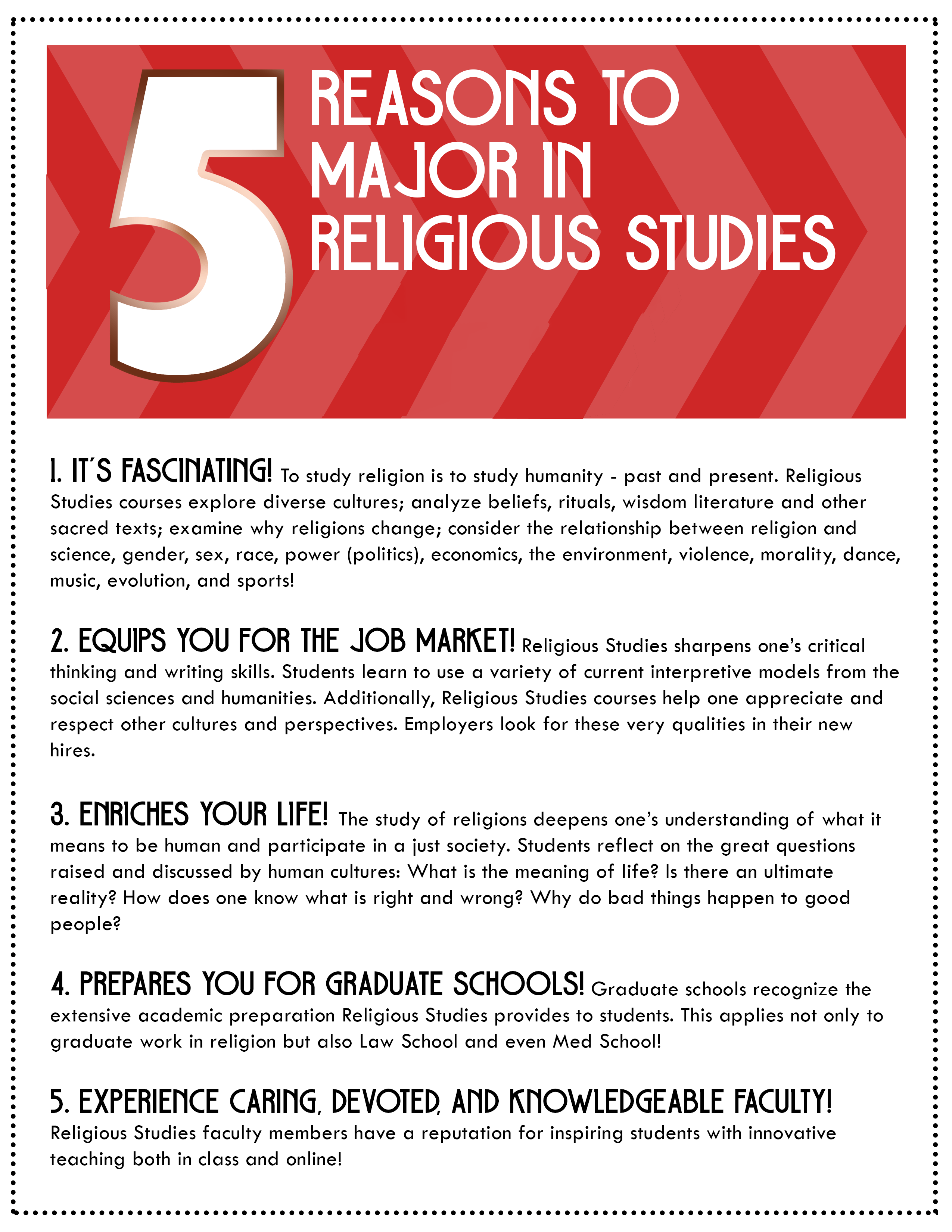 Five Reasons to Major in Religious Studies