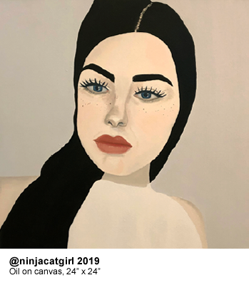 @ninjacatgirl 2019 Oil on canvas, 24” x 24”