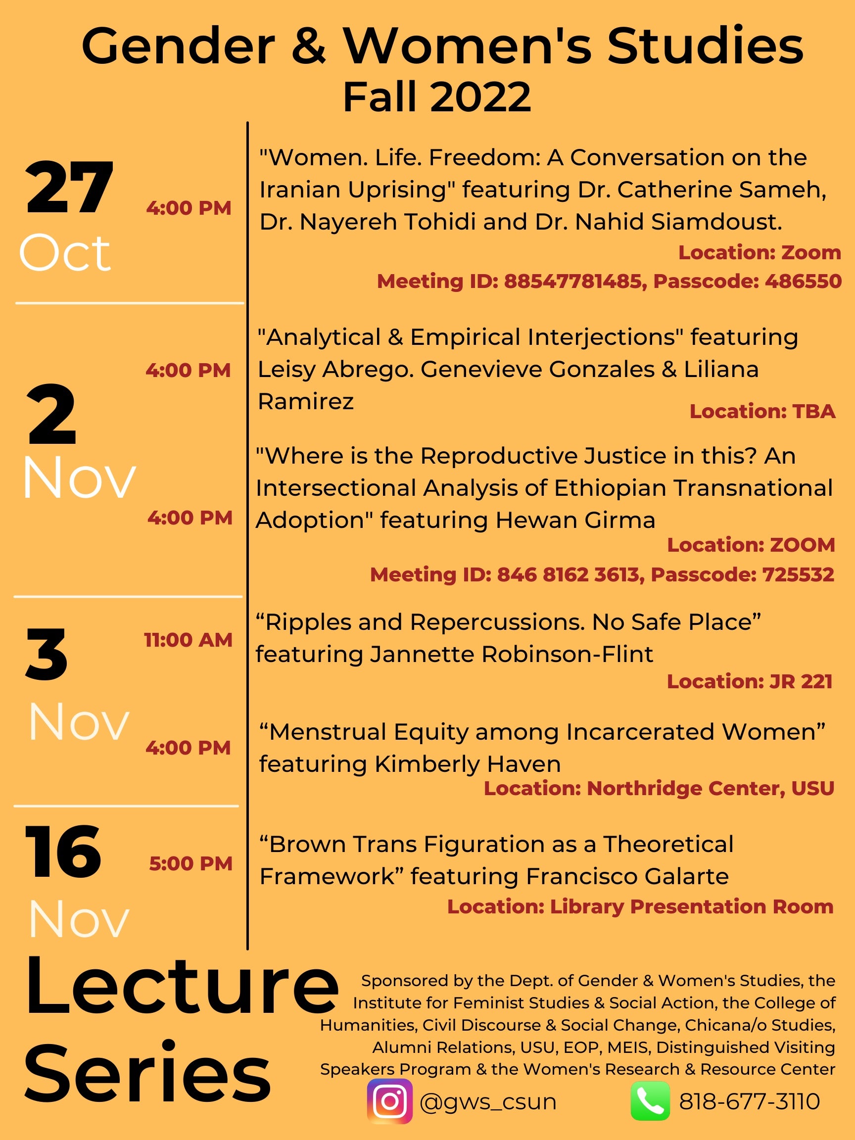 GWS Lecture Series Fall 2022