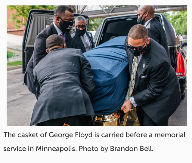 The casket of George Floyd