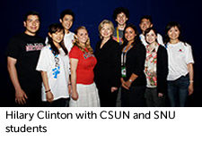 Hilary Clinton with CSUN and SNU students