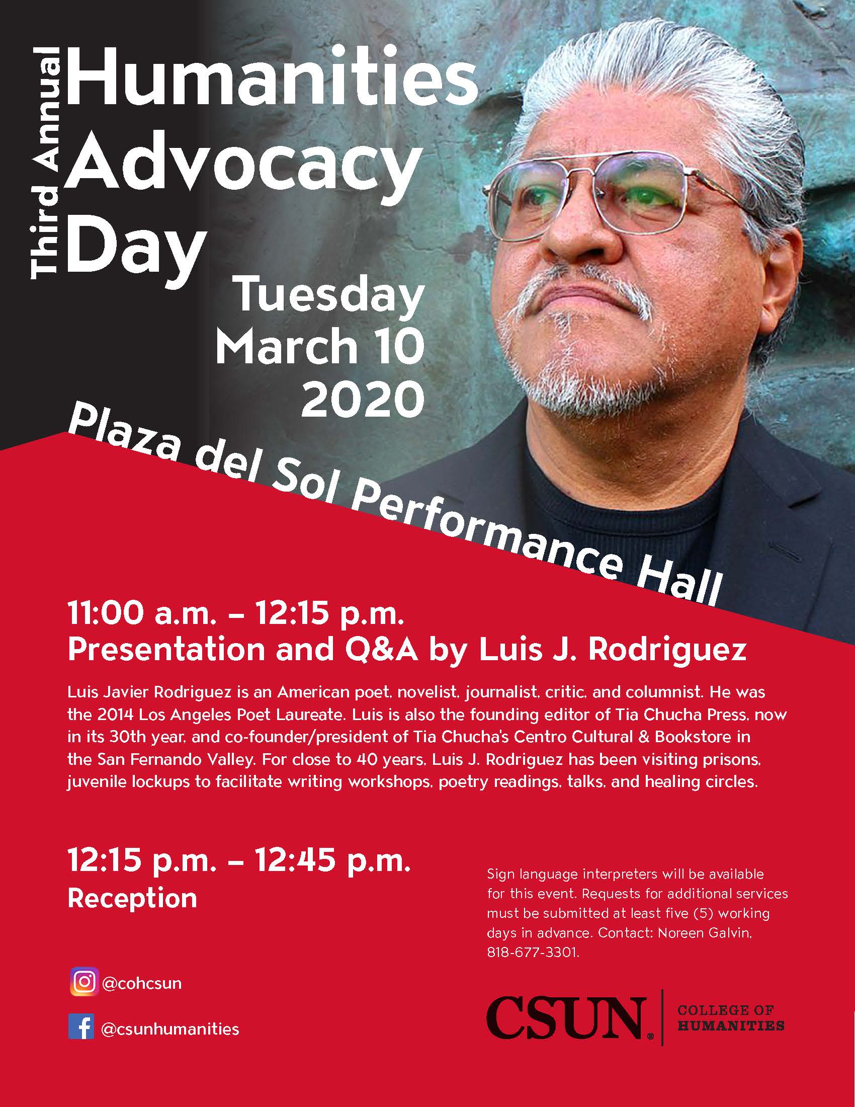 Humanities Advocacy Day March 10, 2020 11 am to 12:45 pm