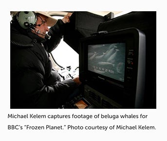 Michael Kelem filming whales.
