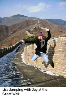 Lisa running on the Great Wall
