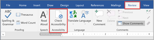 Microsoft Office Accessibility Checker.