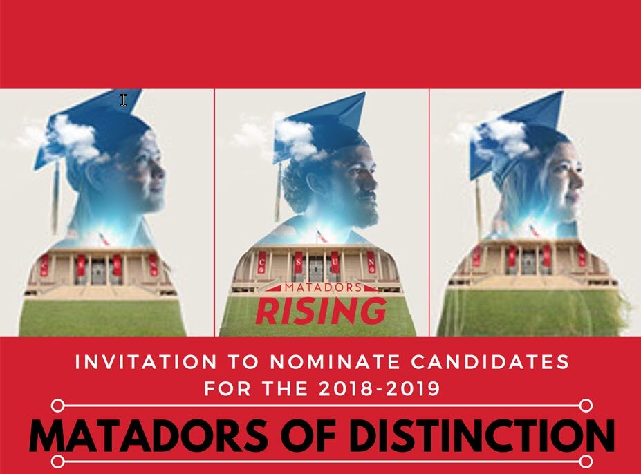 Matadors of Distinction invitation to nominate candidates