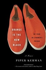 Book cover shows a pair of orange-red rubber-soled flat canvas shoes.