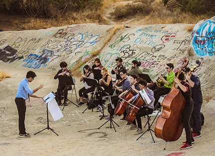Music performance on a mountain top