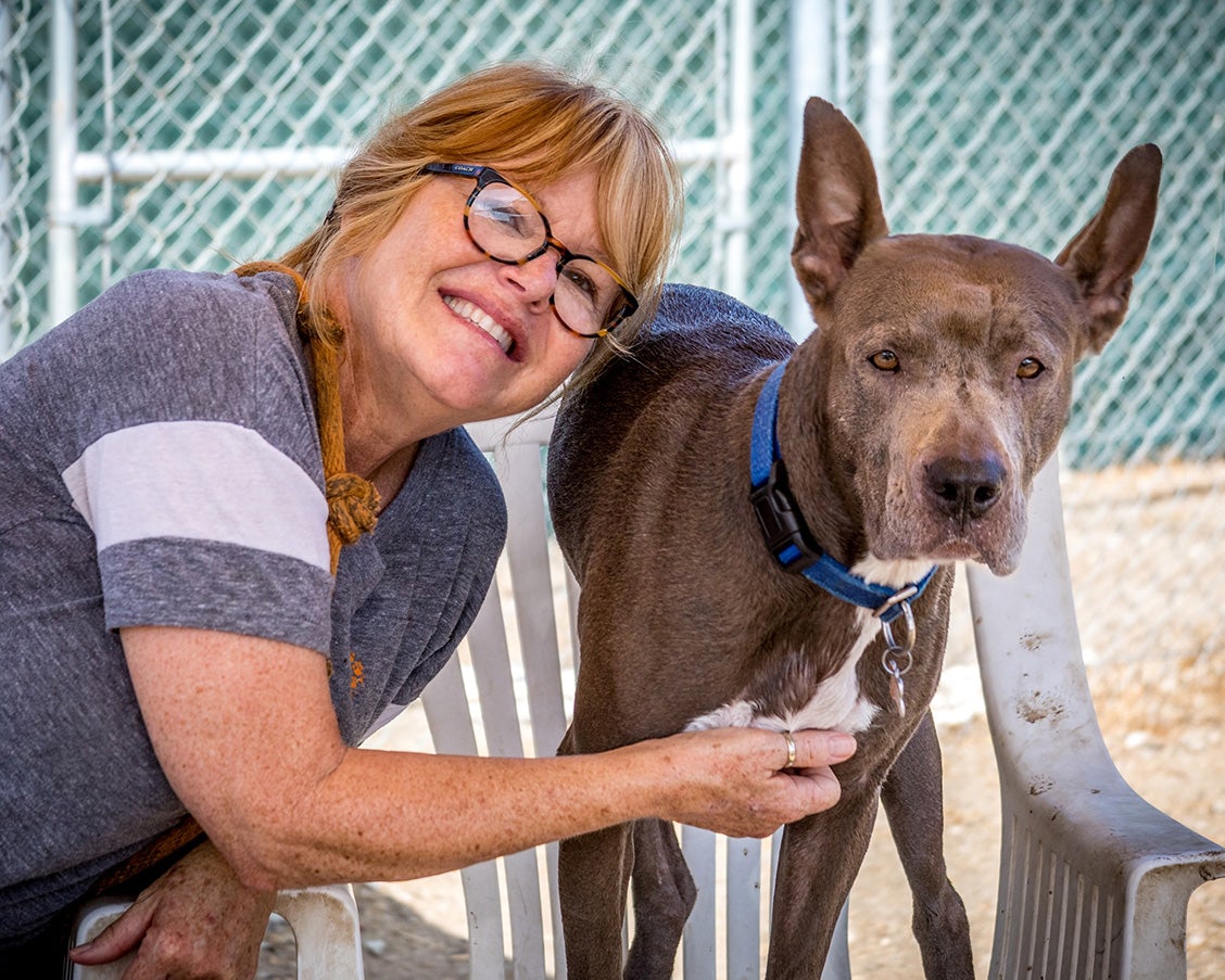 Sally Spencer with her dog