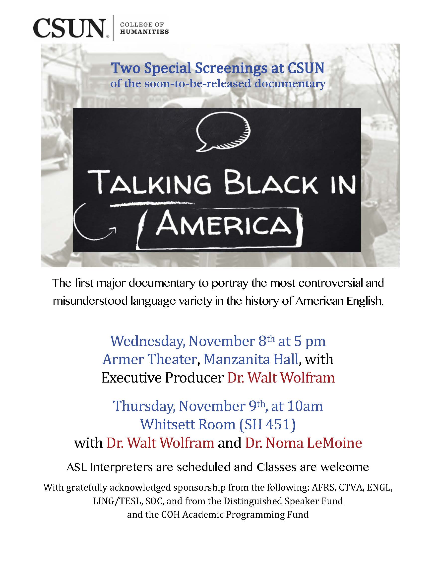 Talking Black in America Flyer