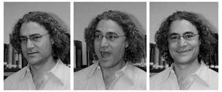 Three portrait shots of Bernardo Attias