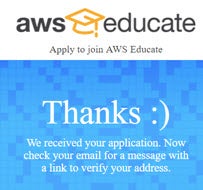 AWS Thank You message and confirmation. 