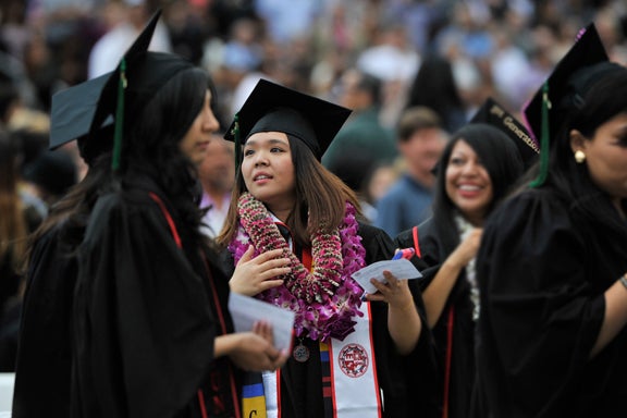 christina chao and other graduates at commencement