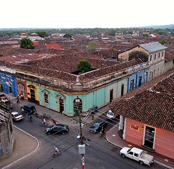 Small Central American city, roof-top view