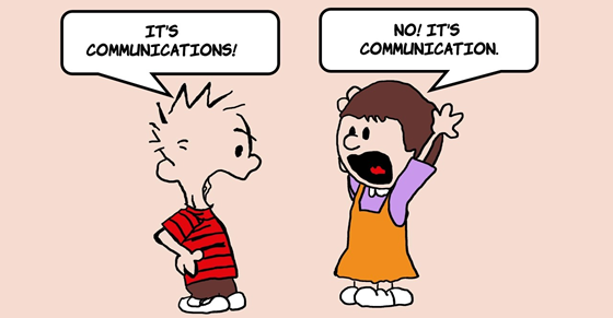 two children arguing over communication vs communications