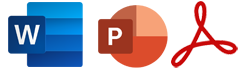 Word, PowerPoint, and Acrobat icons