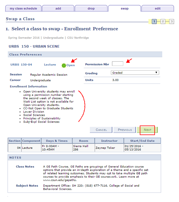 Review the Swap Enrollment Preferences page.