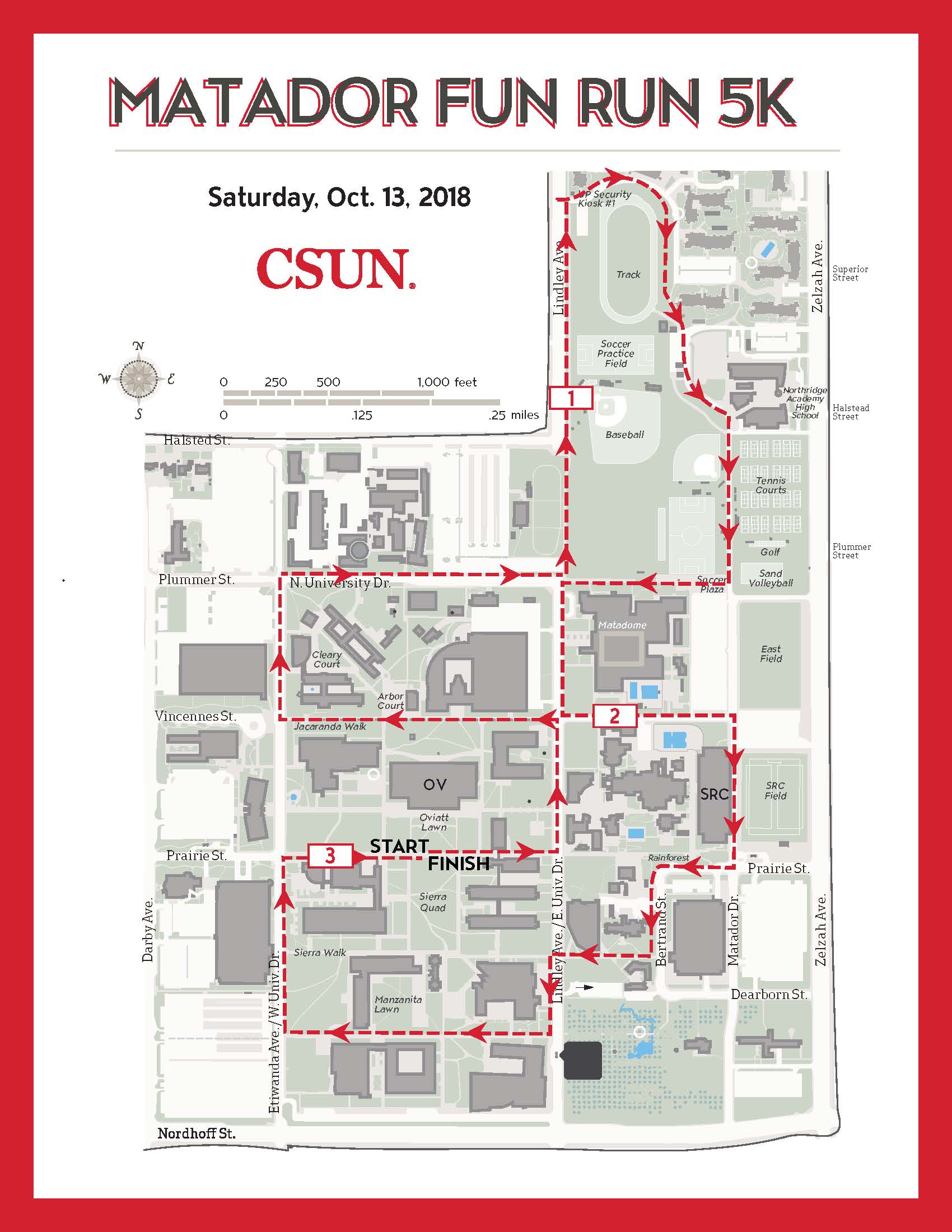 Matador Fun Run Course Map