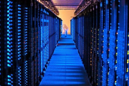 A photo showing the Amazon Web Services data center.
