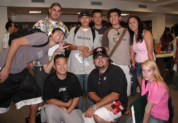 Group shot of students at open house