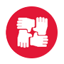 Interlocking hands icon representing opportunities to get involved