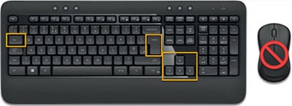 Keyboard interaction without using a mouse