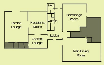 Interior floor plan of Orange Grove Bistro.