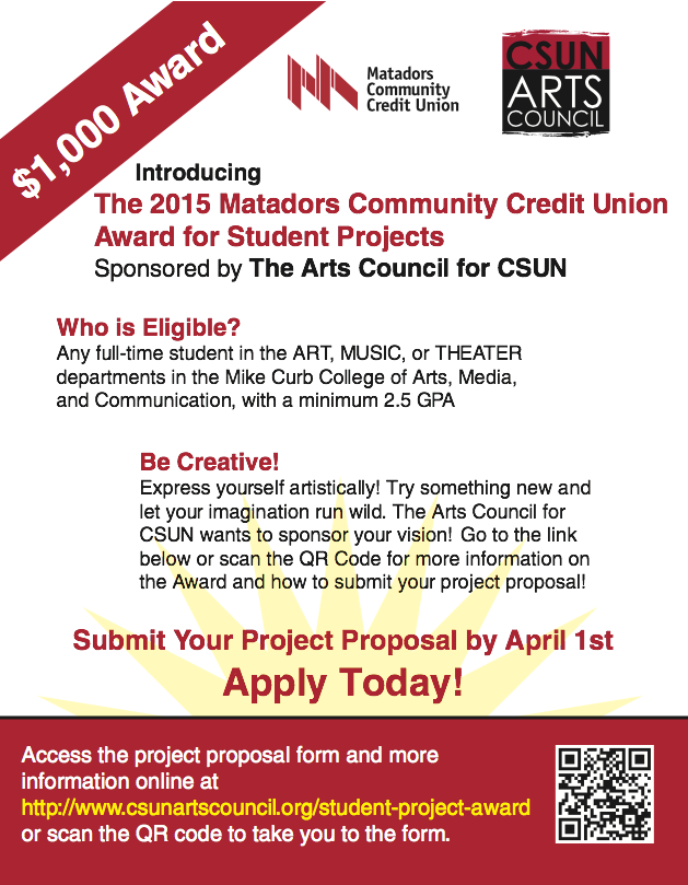 announcement of the 2015 MCCU award for student projects