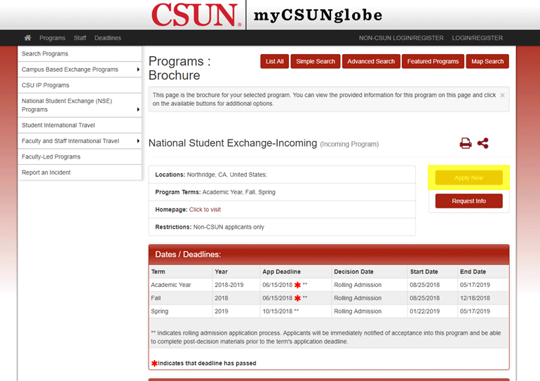 Click on "Apply Now" to start the Incoming NSE application.